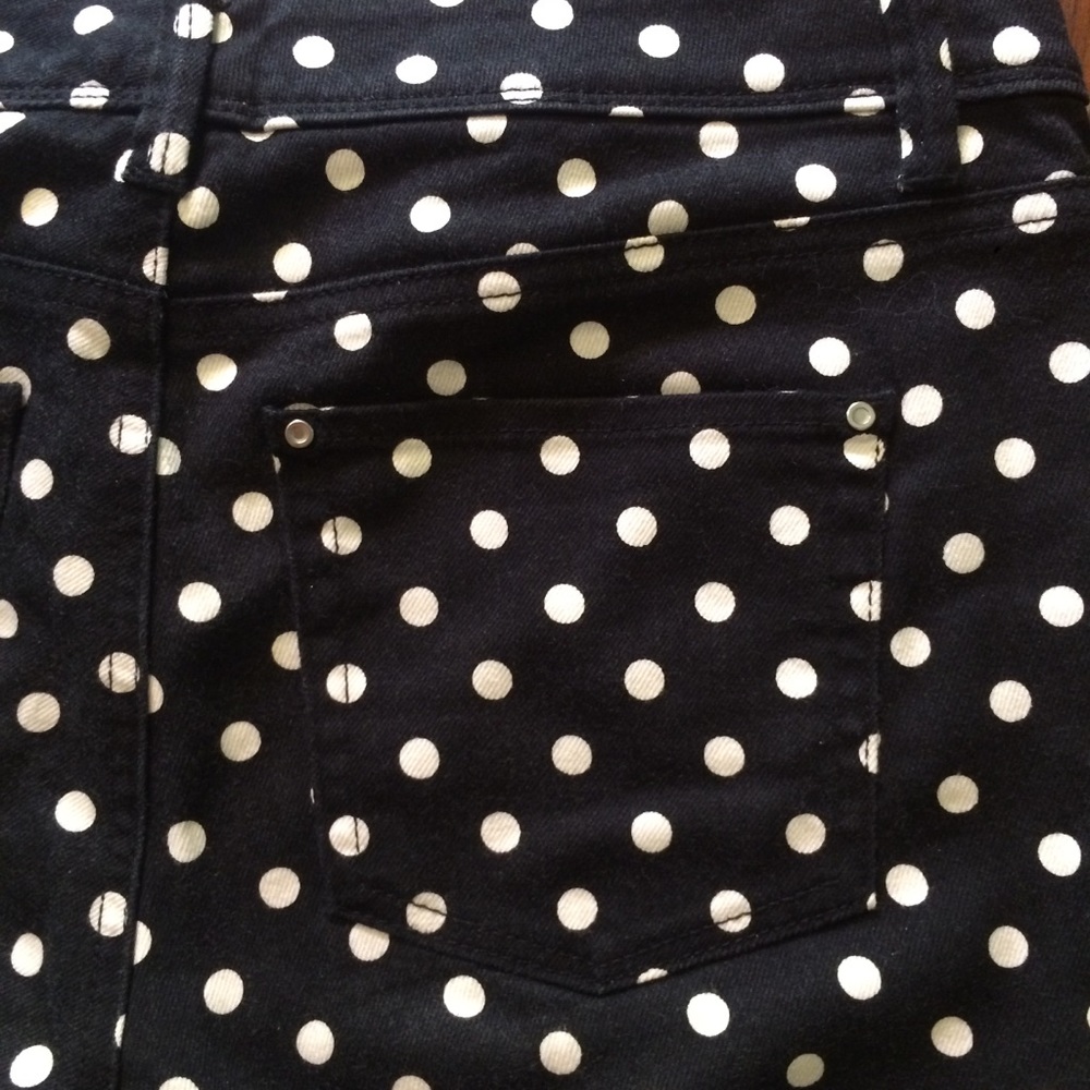 WHBM Blanc Skinny Stretch Polkadot Jeans - Picture 4 of 6